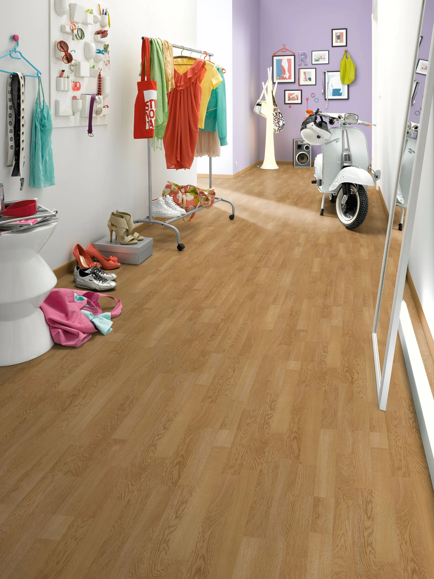 Klick-Laminat, Eiche Natur 3Stab