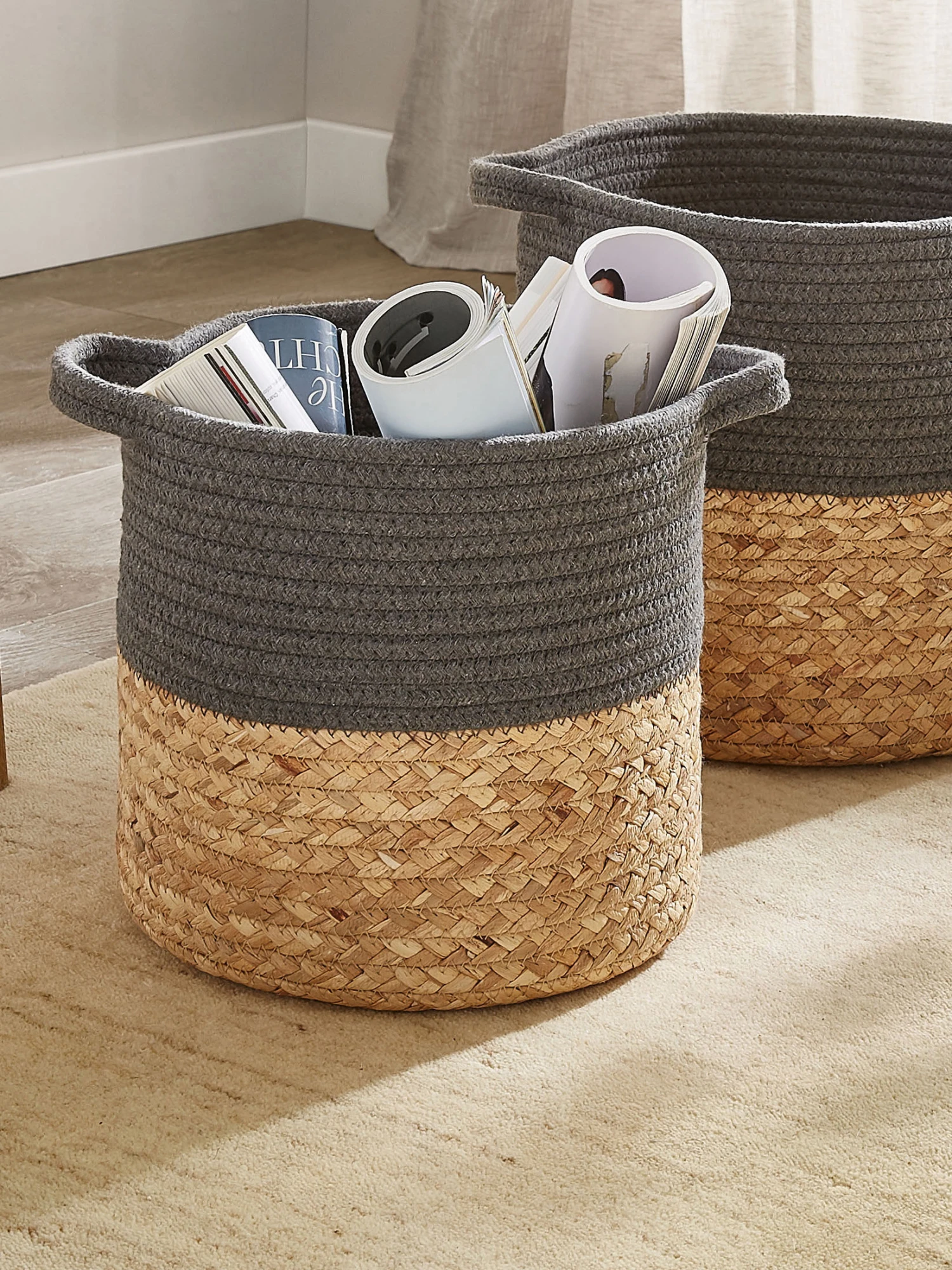 Korb, Anthrazit/Natur – Bild 5