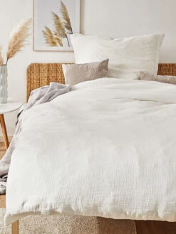 Musselin-Bettwäsche, Creme