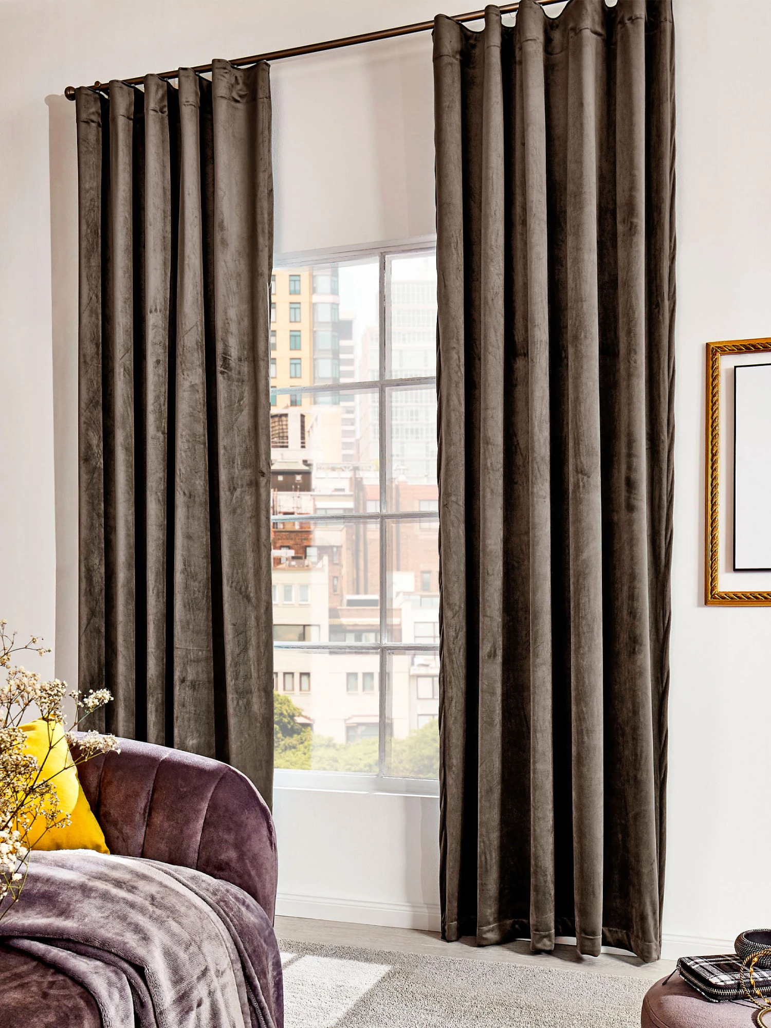 Vorhang Mit Gardinenband, Taupe