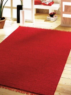 Flachgewebe-Teppich, Rot